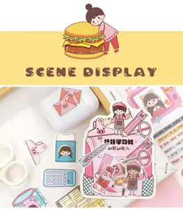 Yuxian Washi Sticker Pack süßes Cartoon Mädchen Thema DIY Tagebuch Deko Aufkleber Set neu