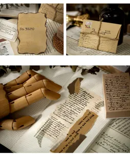 Vintage Engels dagboek papier stempels set, minimalistische DIY decoratieve stationery.