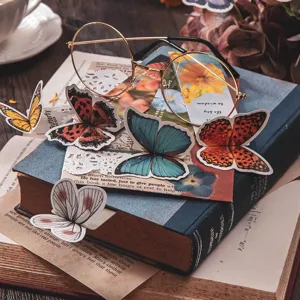 3D Butterfly Bookmarks Vintage Decorative Page Clips Creative Stationery Gift Cards 8 Styles