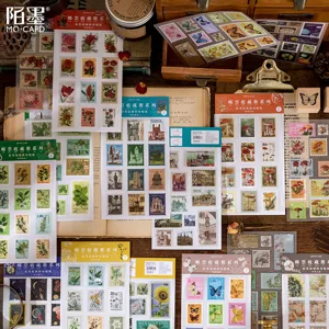 Momemo Vintage Postzegels PVC Transfer Stickers voor Dagboek DIY Handwerk Decoratie Set