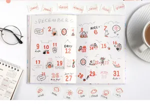 Confezione di adesivi per planner giornaliero per diari DIY, cancelleria lifestyle fresca.