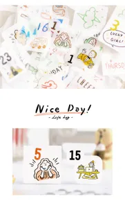 Set di adesivi carini per diario, fogli di adesivi washi estetici per planner e scrapbooking