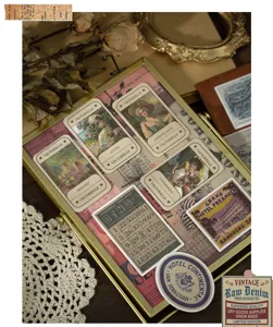 Vintage doos stickers set retro kunst DIY dagboek decoratie materiaal 60 stuks pak