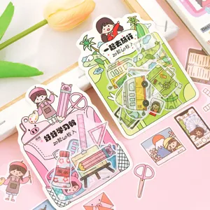 Kawaii Schweinchen-Mädchen Serie Washi-Papier Aufkleber Set Für DIY Planer Tagebuch Dekorative Handgezeichnete Cartoon Aufkleber