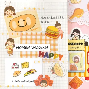Yuxian Washi Sticker Set niedliche Cartoon Maedchen Tagebuch DIY Deko Aufkleber 40Stk