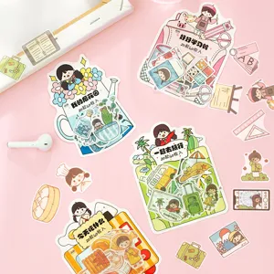 Yuxian Washi Sticker Pack süße Cartoon Tagebuch DIY Deko Planer Aufkleber 40 Stk