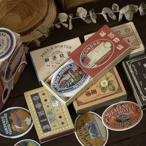 Vintage Literair Papieren Stickers Boxed Decoratieve Album Etiketten Voor Scrapbooking Journal DIY Materiaal Deco Briefpapier Stickers