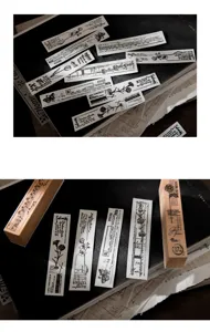 Wooden rubber stamps vintage botanical musical notes journaling DIY craft decorative art 8 styles