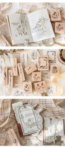 Wooden rubber stamps vintage fairy floral DIY diary journal planner craft decorative supplies