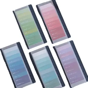 Notes adhésives indexées dégradées style japonais avec règle pour carnet et notes.