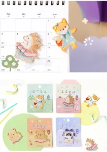 Détail de patchs brodés d'animaux mignons, sticker en tissu créatif pour agenda et loisirs créatifs.