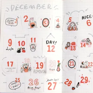 Set di adesivi con data giornaliera, simpatici adesivi decorativi fai da te per bullet journal.