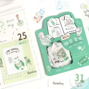 Letters Lover set adesivi matcha latte, etichette decorative per diario fai da te 45pz