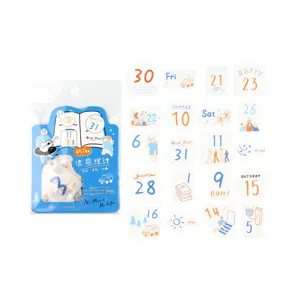 Set di adesivi con date estetiche carine per diario fai da te, planner adesivi, 45 pz.