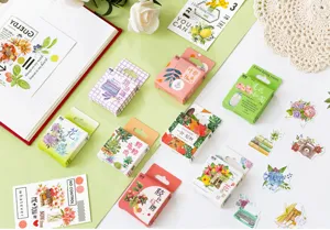 Yuxian autokollanta diakosmitika se kouti seira isychos apogevma botaniko scrapbooking techniki