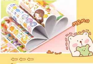 Cute aesthetic sticker book for journaling, pastel soft candy series stationery supplies.