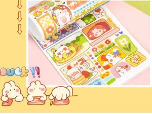 Cute cartoon sticker book soft candy series decorative journaling stationery supplies detail view