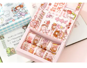 Set regalo nastro washi e adesivi carini, dettagli nastro decorativo per diario, cancelleria.