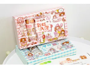 Set regalo nastro Washi e adesivi Yuxian, cancelleria carina per diario e fai da te.