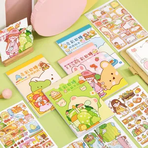 Cute cartoon sticker book, colorful marshmallow series journal material stickers for diy crafts