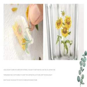 PET botanical sticker flower specimen DIY decorative sticker for journaling scrapbooking crafts