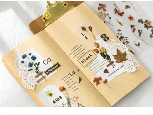Botanical PET stickers journal DIY decorative flower plant sticker stationery supply set for craft