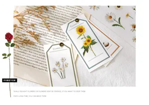 Floral specimen PET stickers for DIY handaccount journaling, fresh plant decorative stickers.