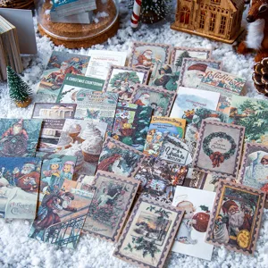 Set d'autocollants de Noël vintage bloc-notes décoratif fournitures de scrapbooking