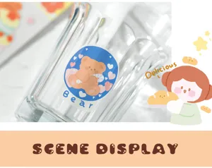 Cute PVC transfer sticker for journaling DIY craft, waterproof decorative sticker featuring bear.