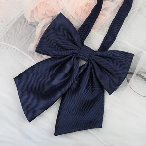 Dark blue JK uniform bow tie detail, pleated ribbon accessory for sailor shirts and blouses.