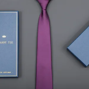 Purple silk tie for men business formal wear with elegant gift box packaging accessory