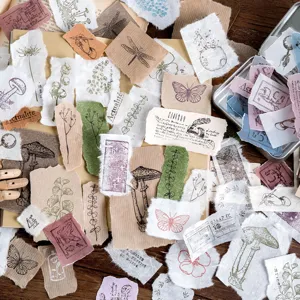 Papel de scrapbooking botanico vintage rasgado suministros de collage para diario