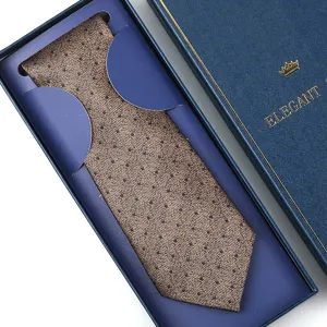 Men's formal business tie with blue polka dots in a stylish blue gift box packaging.