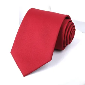 Classic solid red men's necktie for business formal wear, wedding and daily office professional use.