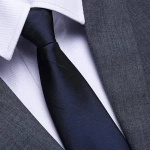 Men's business dark blue tie professional formal wear wedding groom suit match detail image