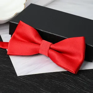 Red men formal bow tie double layer wedding groom bowknot classic stylish fabric accessory