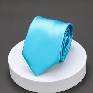 Blue silk tie for men business formal wear wedding professional office necktie accessory