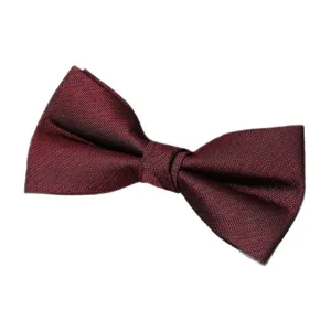 Classic burgundy double layer bow tie for men, perfect for wedding suits and formal shirts.