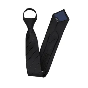 Black zipper necktie for men women formal wear narrow 6cm business wedding necktie