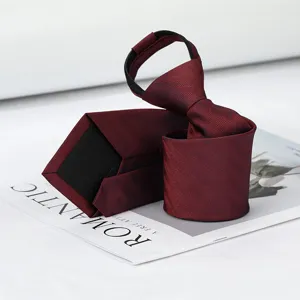 Detailed view of burgundy herringbone zipper tie fabric texture, elegant and convenient.