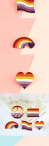 Cute cartoon stripes alloy brooch badge for student clothing decoration accessories 1pc