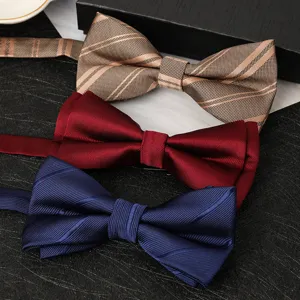 Mens classic bow tie set for formal wedding suit and business shirt styling detail.