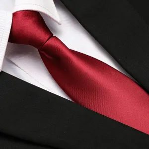 Classic red business necktie for men, perfect for formal suit and office wear events.