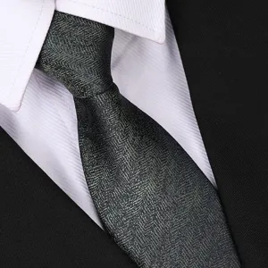 Men's zipper necktie vintage herringbone pattern stylish business formal wear tie accessory