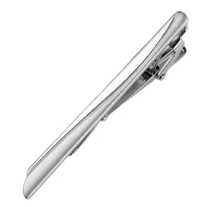 Clásico pasador de corbata de metal plateado para hombre elegante accesorio formal