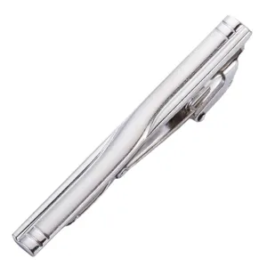 Pinza de corbata de metal plateado para hombre accesorio elegante de traje formal