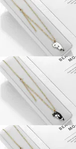 Grazioso collana con pendente gatto in lega gioielli di moda eleganti per donne di tutti i