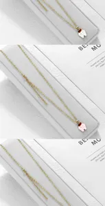 Simpatico ciondolo a forma di dente di cartone animato collana clavicola placcata oro.
