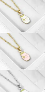Cute cartoon milk bottle pendant necklace, sweet fashion clavicle chain jewelry for daily wear.