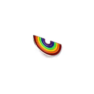 Colorful rainbow enamel brooch pin, alloy fashion jewelry accessory for jacket clothes.